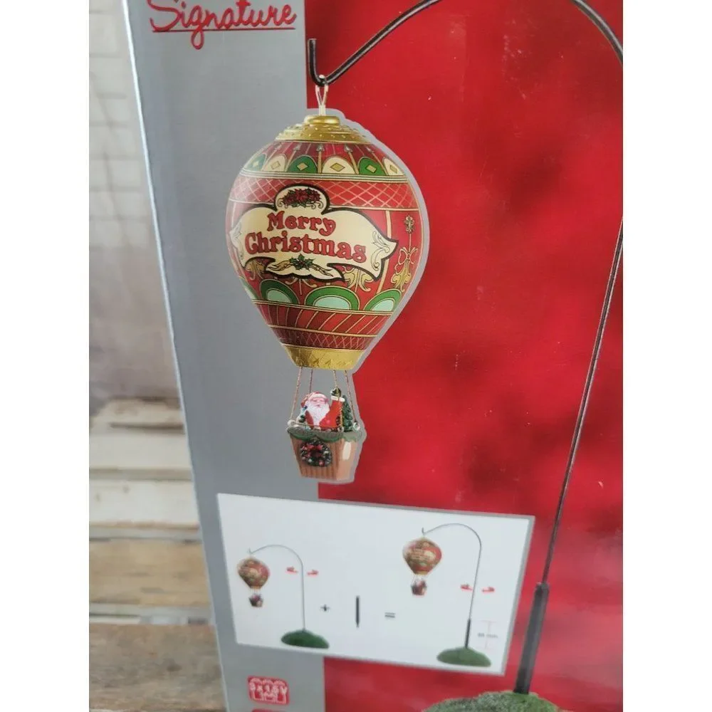 Lemax animated hot air balloon Xmas Eve‎ ride Santa table accent Xmas decor New